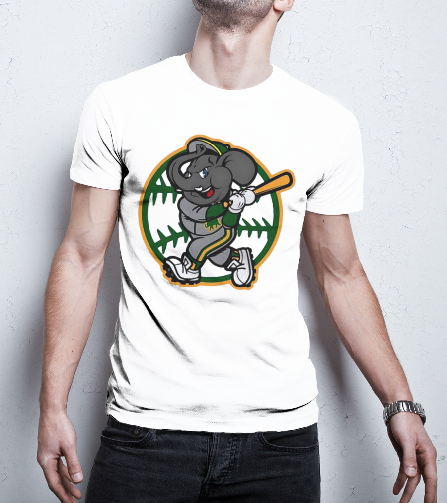 Oakland Baseball Elephant Batting Logo MLB T-Shirt