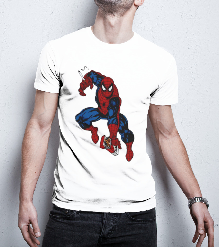 Spider-Man Smokerman Smoking Cigarette Comic T-Shirt