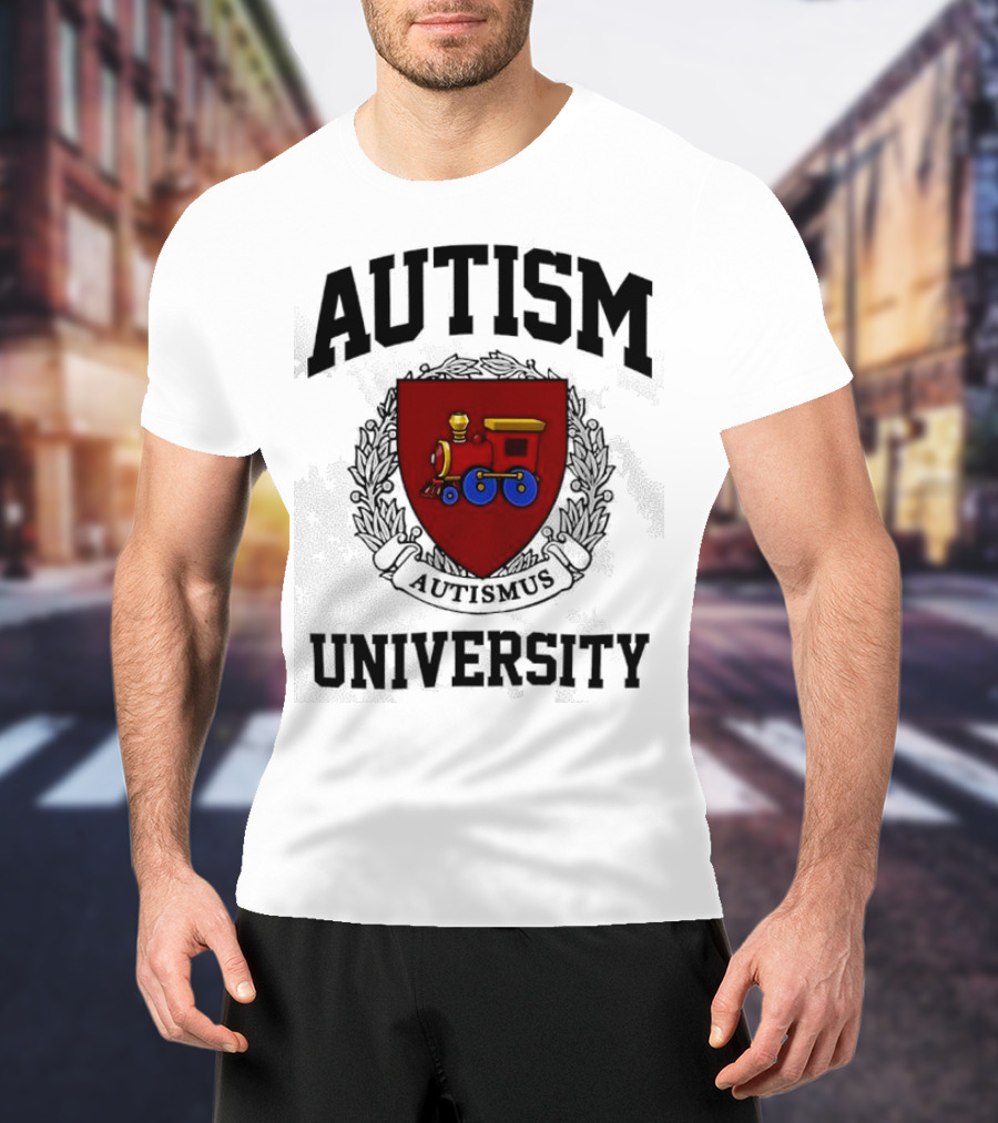 AUTISM UNIVERSITY AUTISMUS CREST CREWNECK T-Shirt