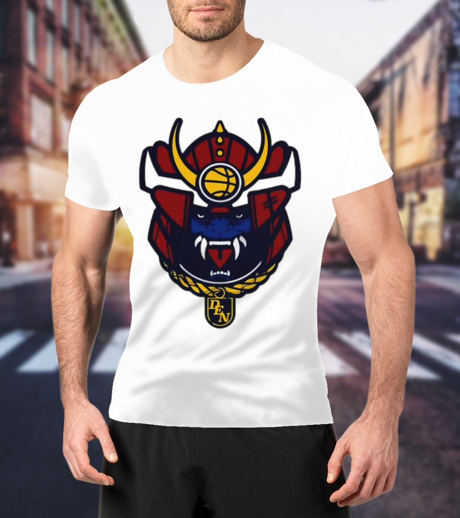 Denver Nuggets Samurai Helmet Emblem With DN Badge T-Shirt