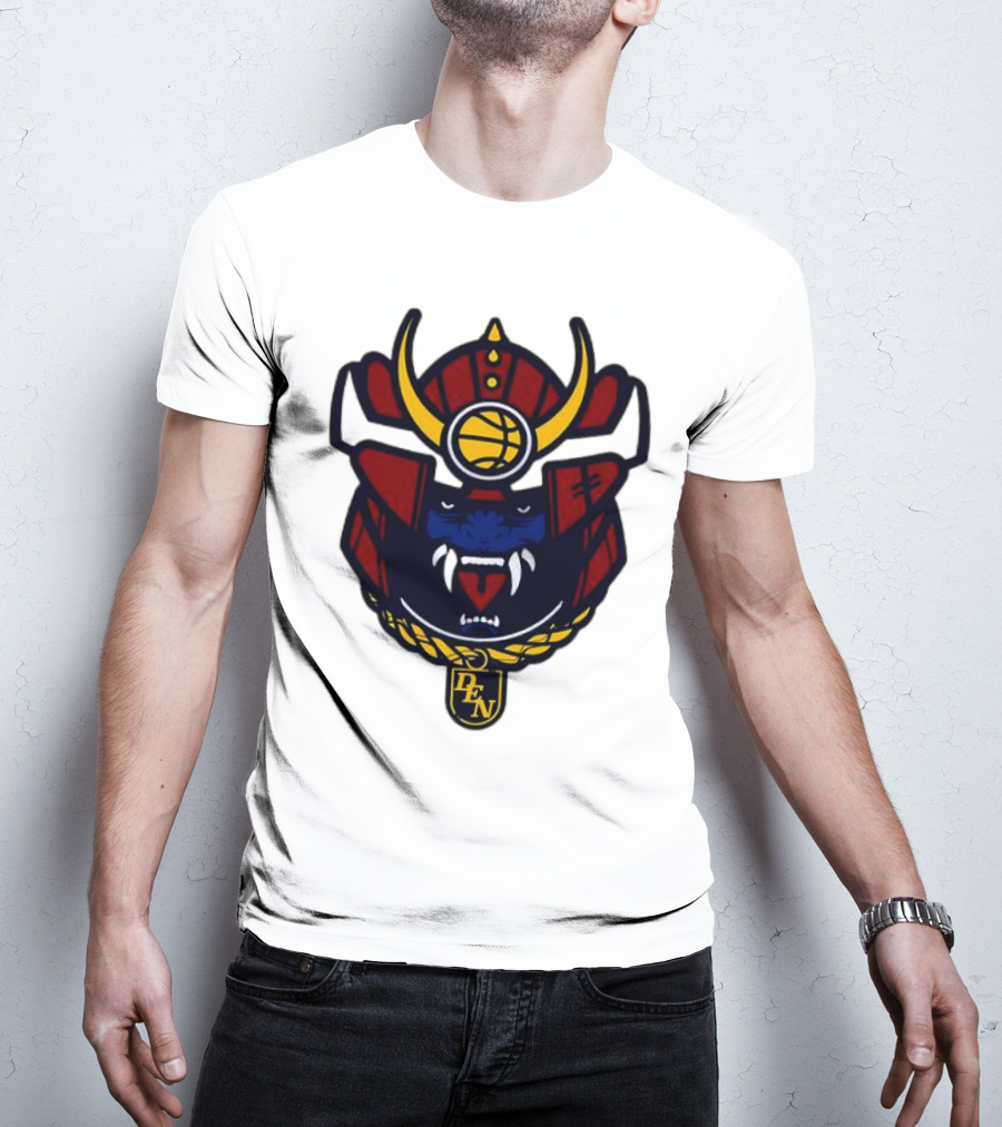Denver Nuggets Samurai Helmet Emblem With DN Badge T-Shirt