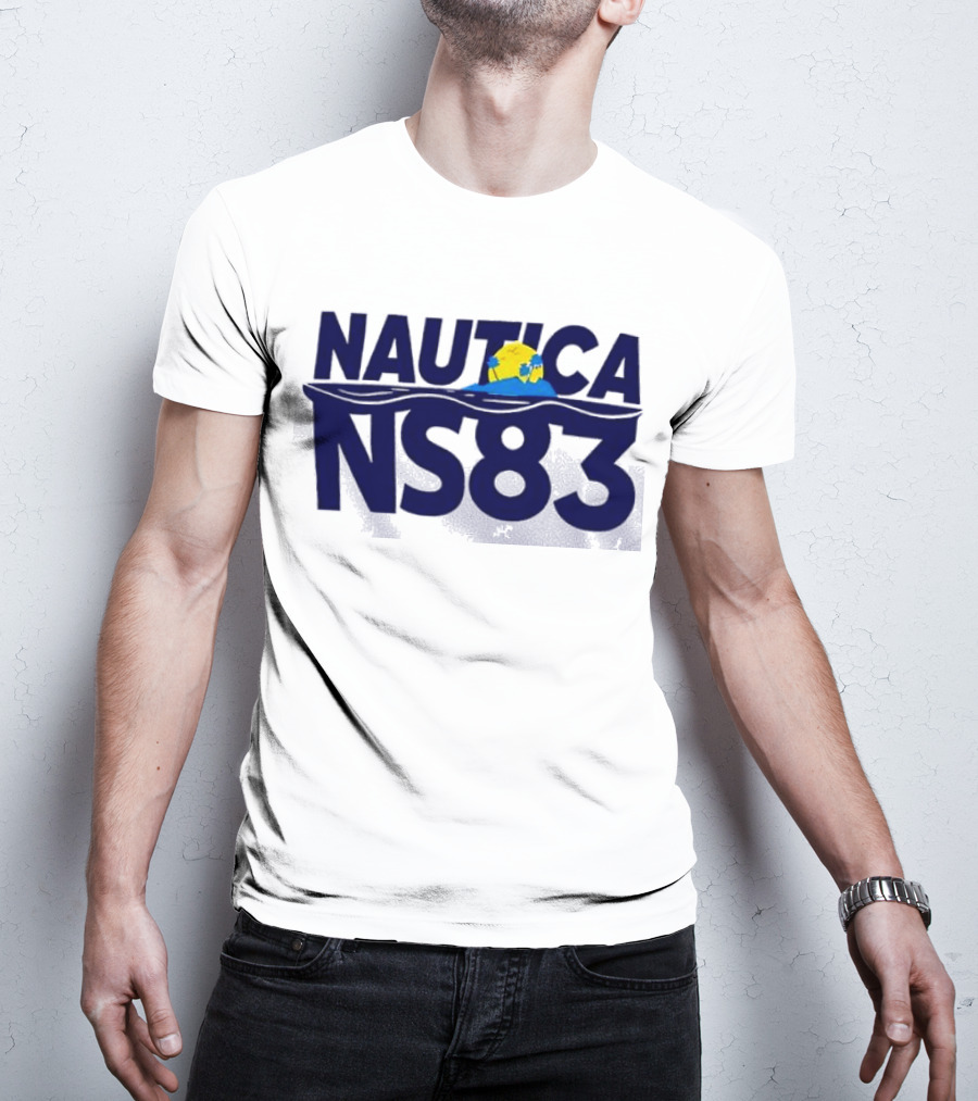Nautica NS83 Ocean Wave And Globe T-Shirt