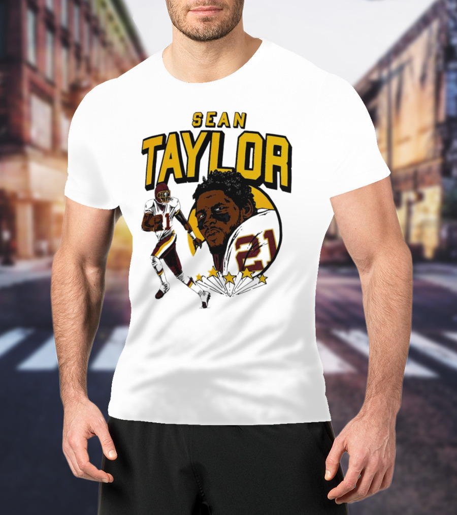 Sean Taylor Washington Commanders Caricature Player Signature T-Shirt