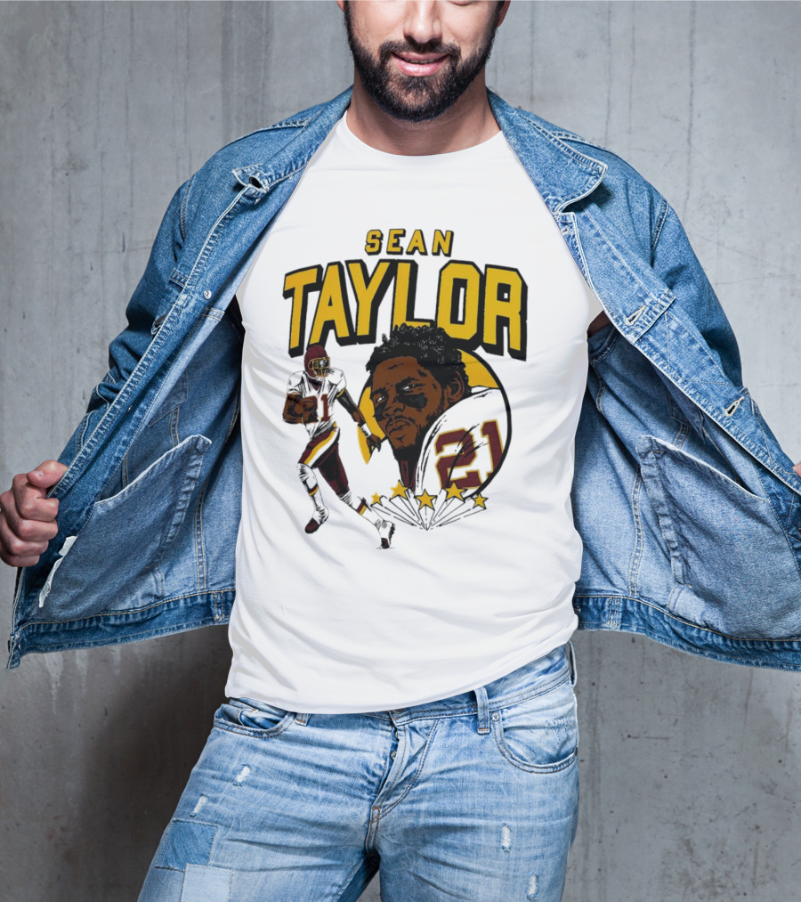 Sean Taylor Washington Commanders Caricature Player Signature T-Shirt
