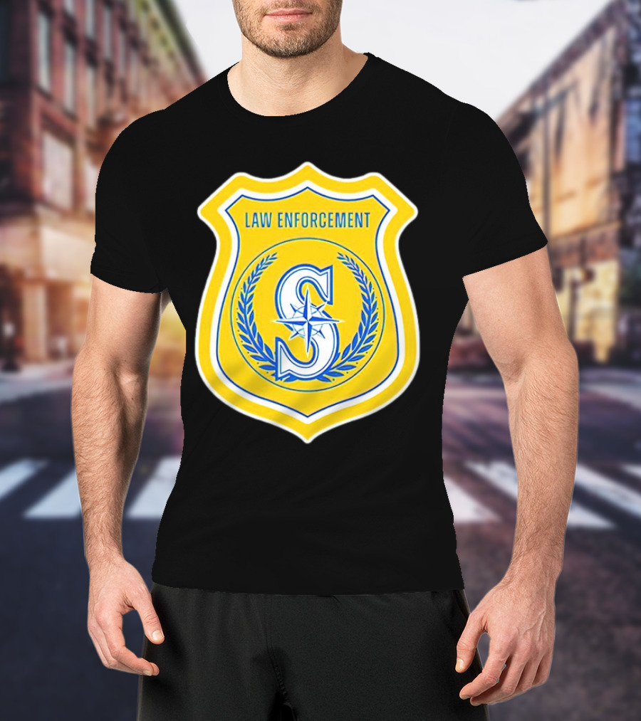 Seattle Mariners Law Enforcement Badge Shield S T-Shirt