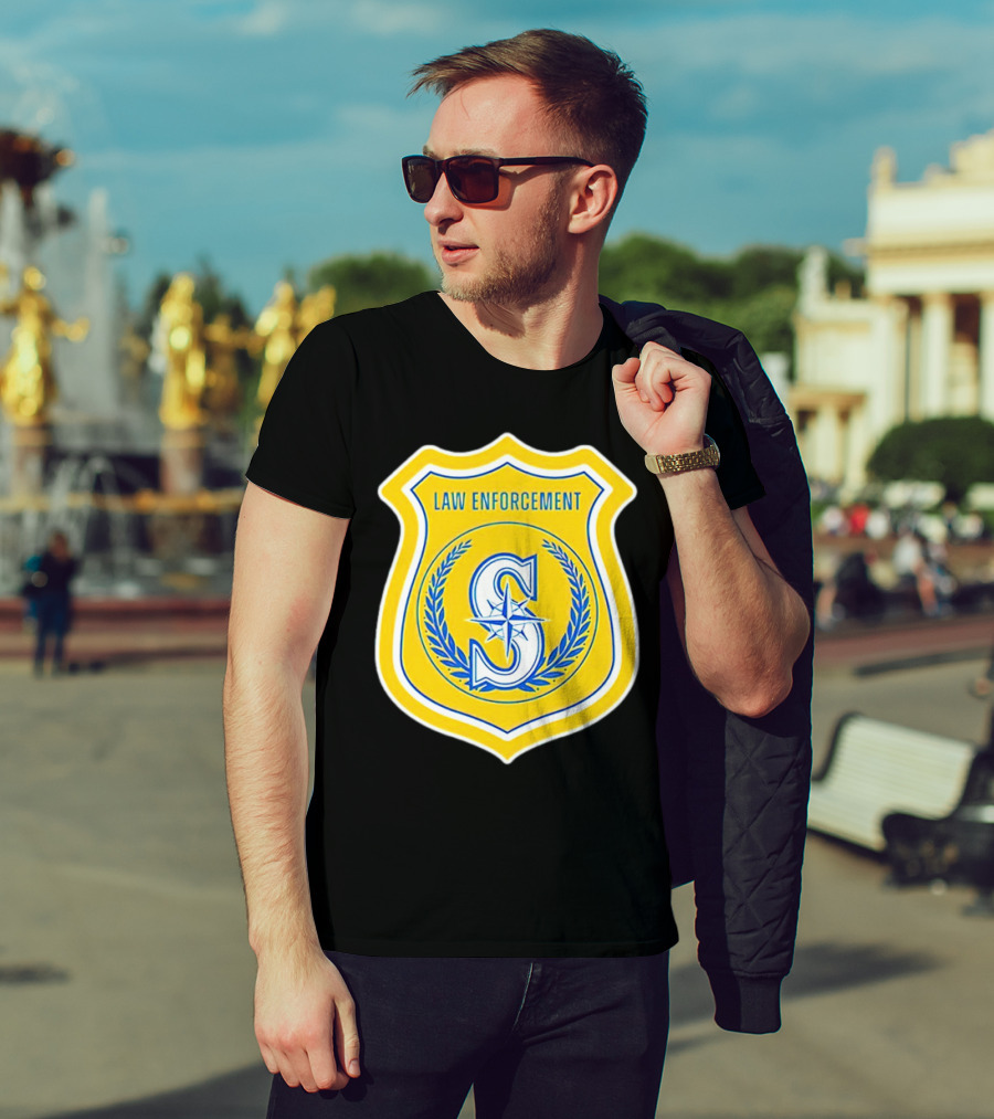 Seattle Mariners Law Enforcement Badge Shield S T-Shirt