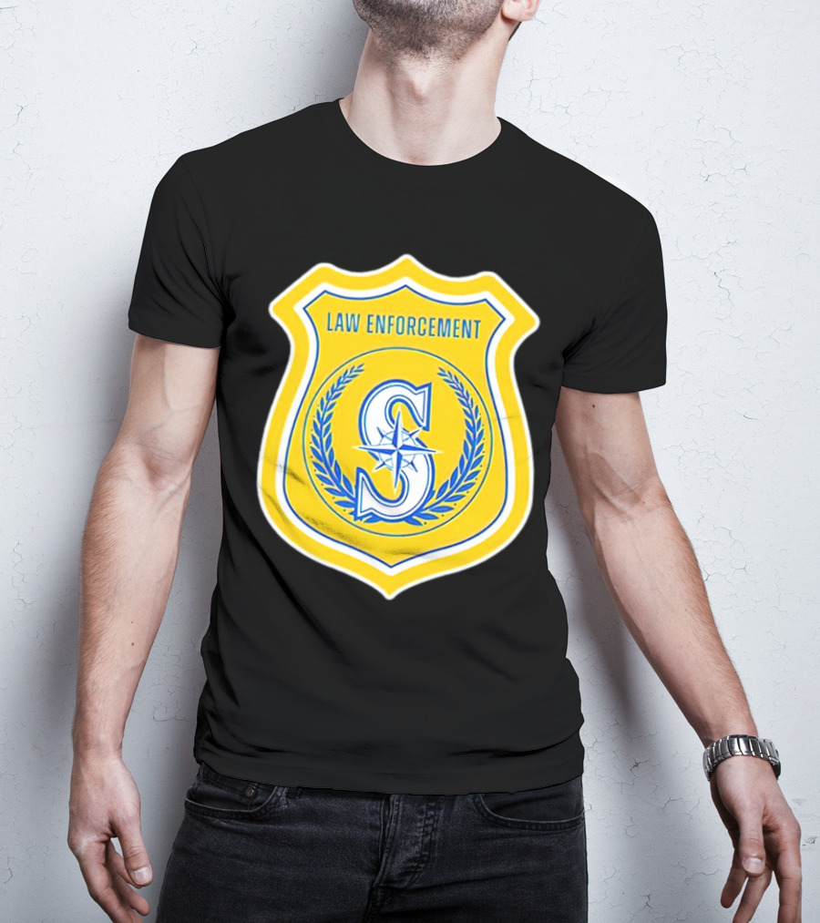 Seattle Mariners Law Enforcement Badge Shield S T-Shirt