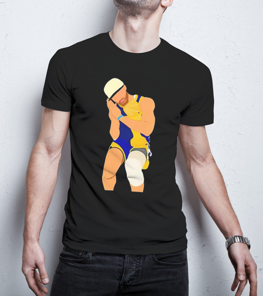 Steph Curry Night Night Basketball Pose With Trophy T-Shirt