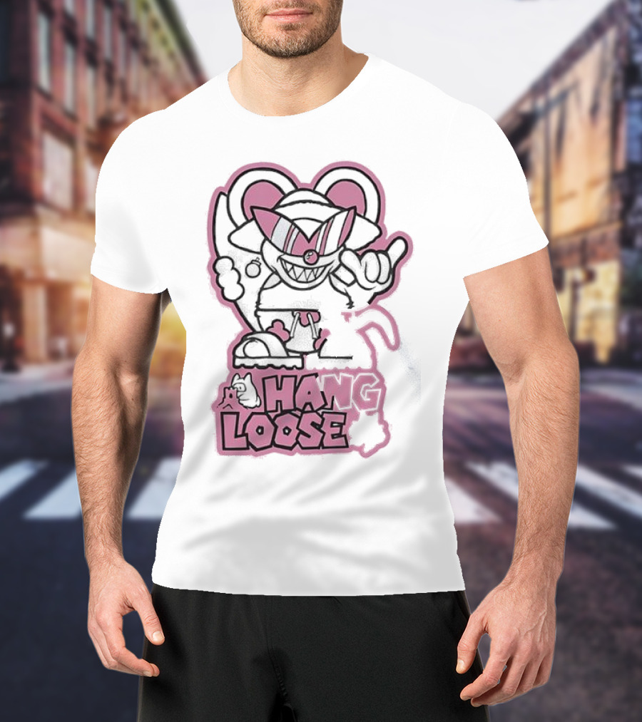 Coneyfest Hang Loose Retro Cartoon Mouse Hand Gesture T-Shirt