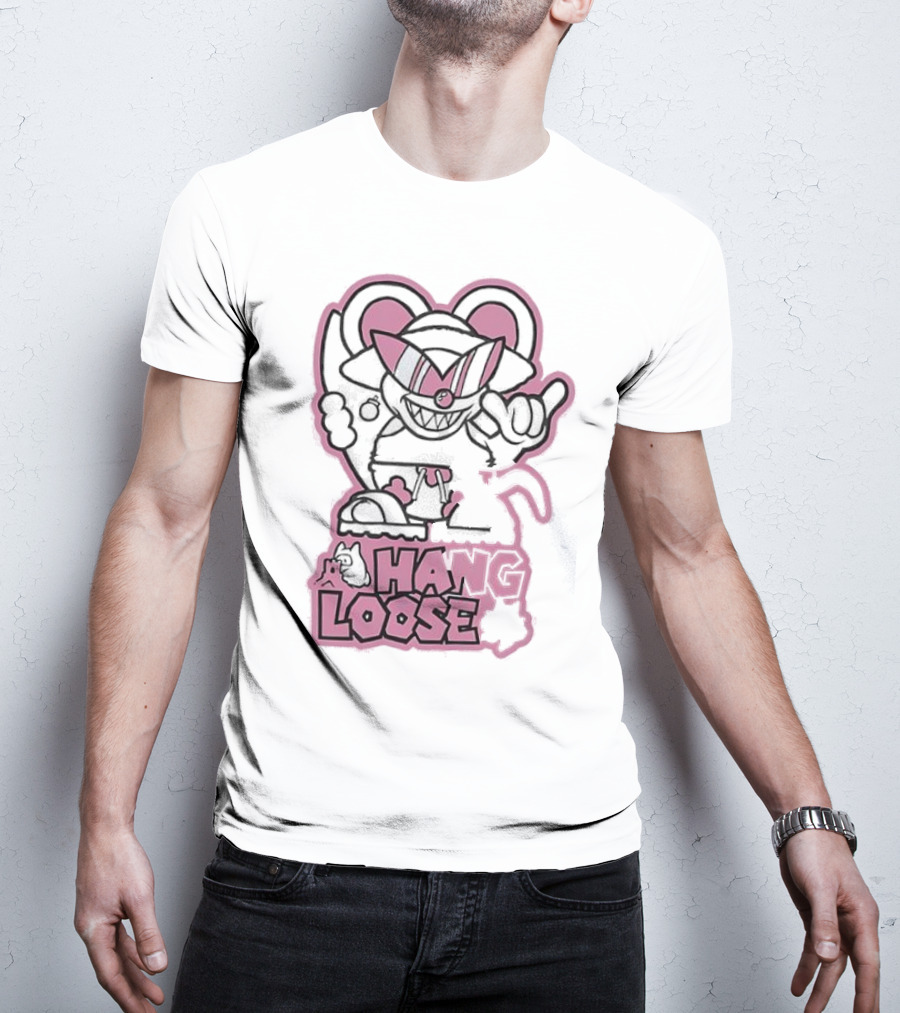 Coneyfest Hang Loose Retro Cartoon Mouse Hand Gesture T-Shirt