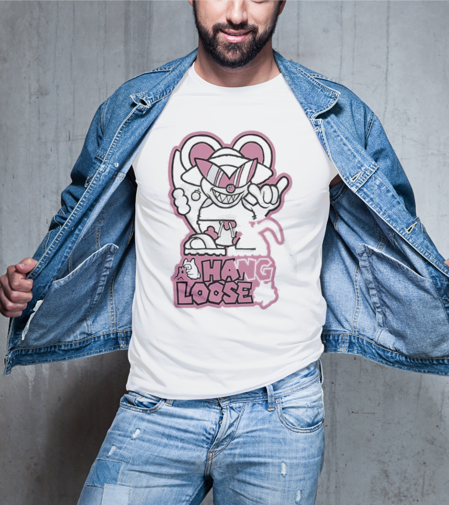 Coneyfest Hang Loose Retro Cartoon Mouse Hand Gesture T-Shirt