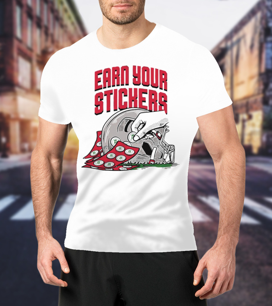 Ohio State Buckeyes Earn Your Stickers Helmet Skull Football T-Shirt