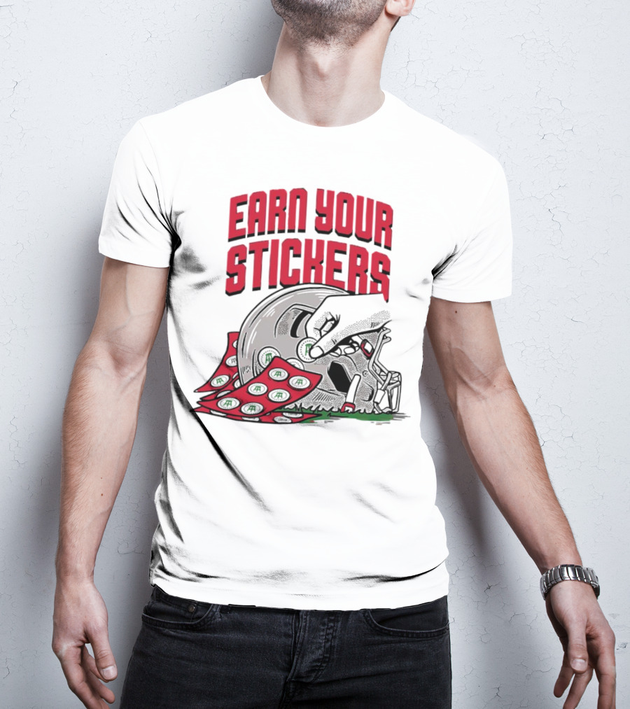 Ohio State Buckeyes Earn Your Stickers Helmet Skull Football T-Shirt