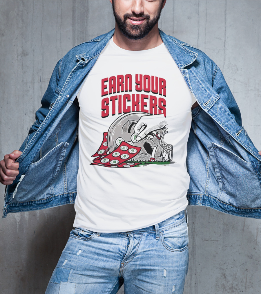 Ohio State Buckeyes Earn Your Stickers Helmet Skull Football T-Shirt