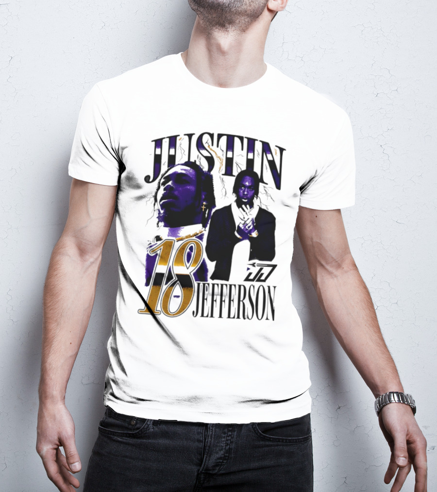 Justin Jefferson 18 Minnesota Vikings Lightning T-Shirt