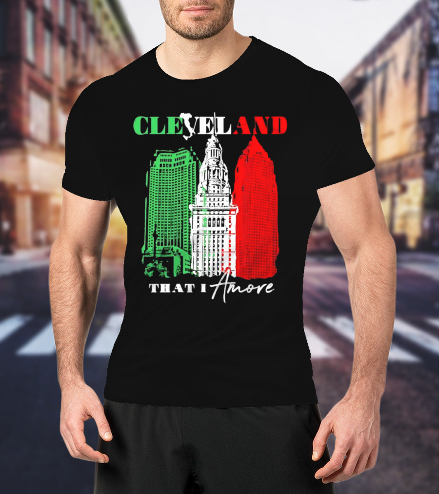 Cleveland That I Amore Italy Flag Skyline T-Shirt