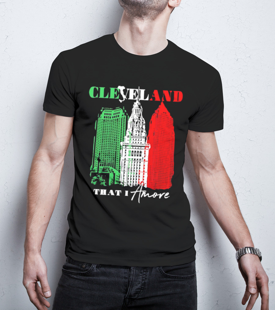 Cleveland That I Amore Italy Flag Skyline T-Shirt