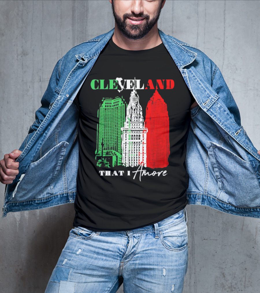 Cleveland That I Amore Italy Flag Skyline T-Shirt