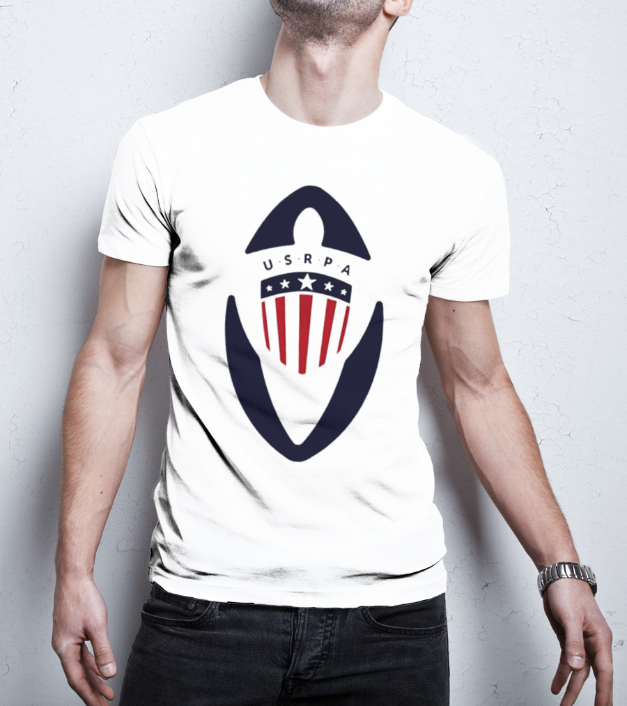 USRPA U.S. Rugby Players Association Red White And Blue Shield T-Shirt