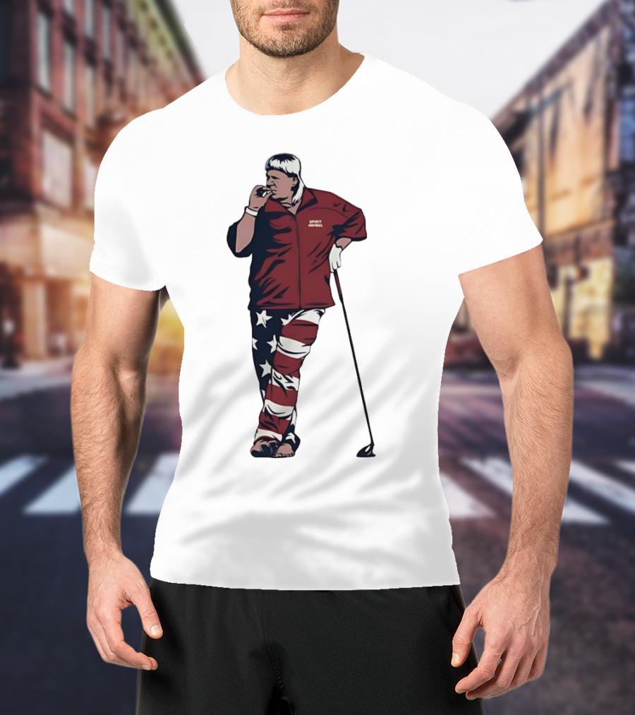 John Daly Sports Legend American Flag Pants Golf T-Shirt