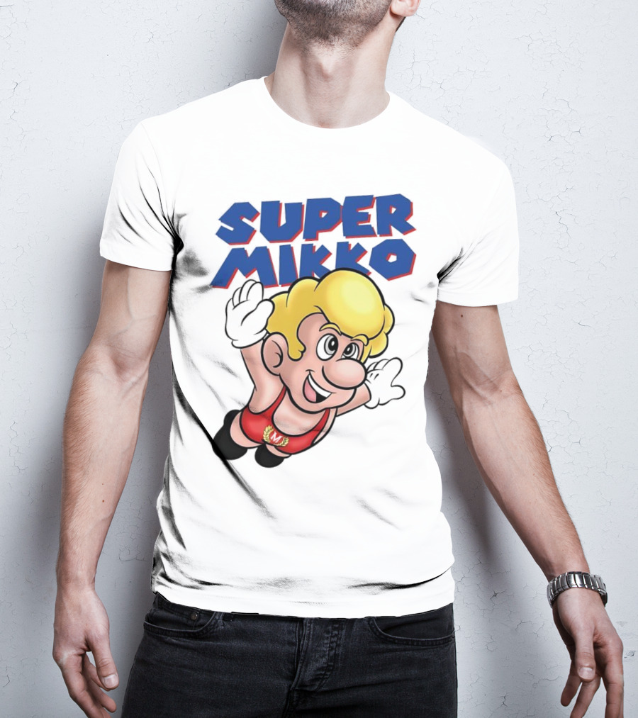 Super Mikko Flying Character Parody Super Mario Game T-Shirt