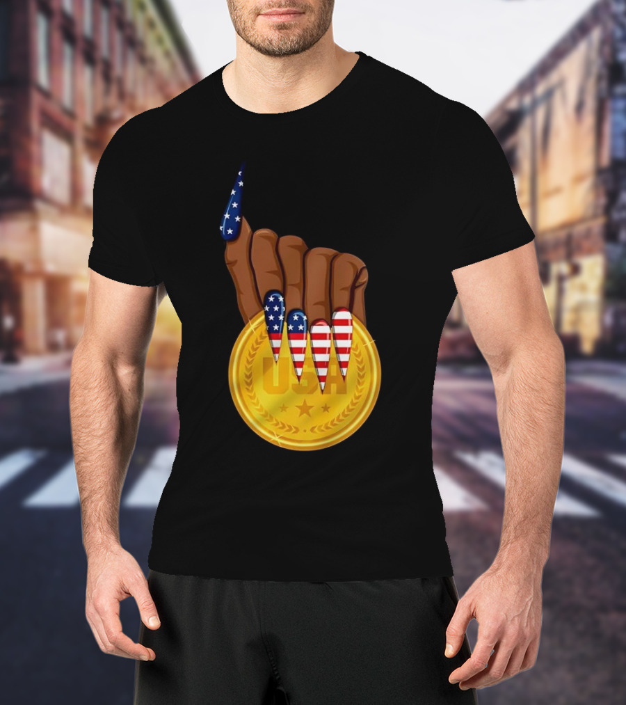 Gold Medal USA American Nails Sha’Carri Richardson T-Shirt