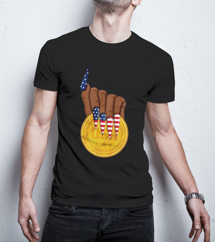 Gold Medal USA American Nails Sha’Carri Richardson T-Shirt