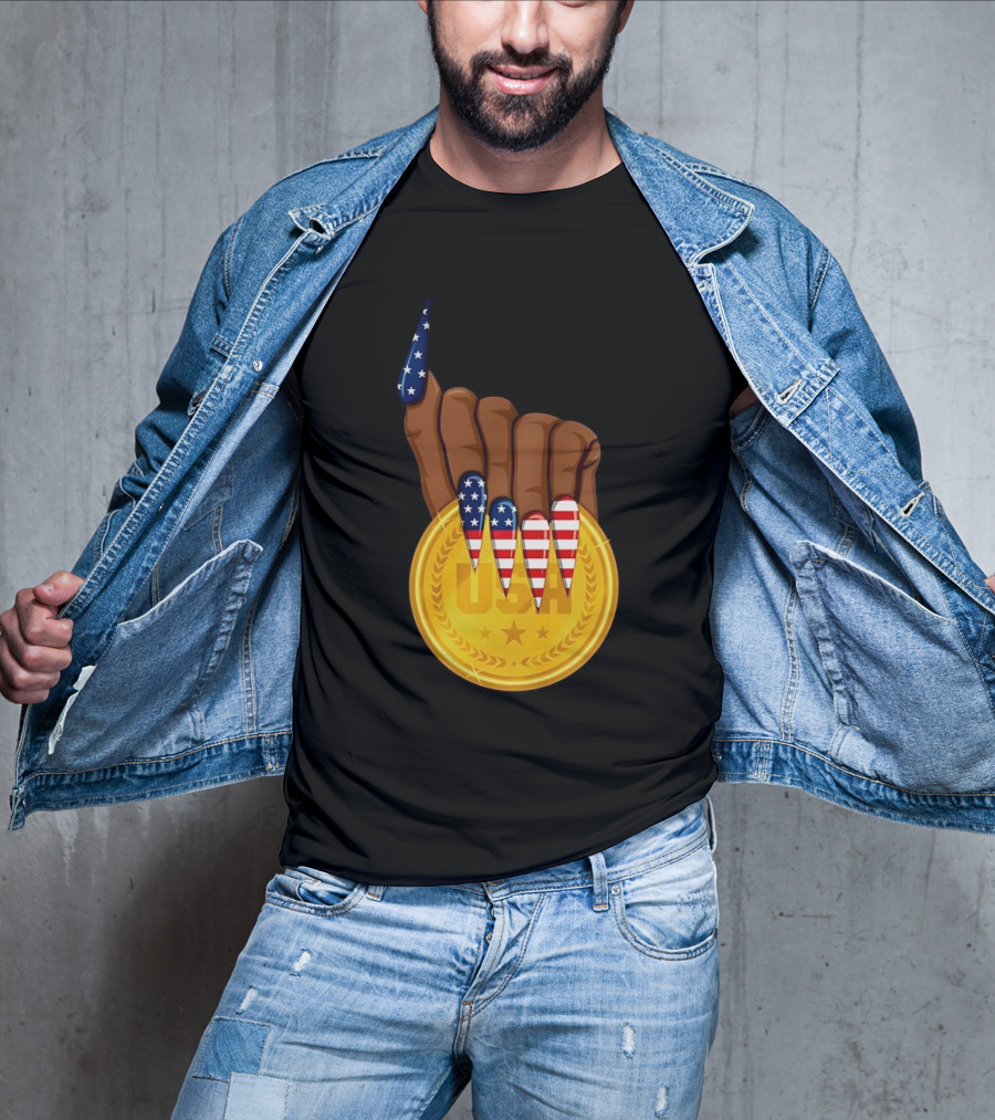 Gold Medal USA American Nails Sha’Carri Richardson T-Shirt