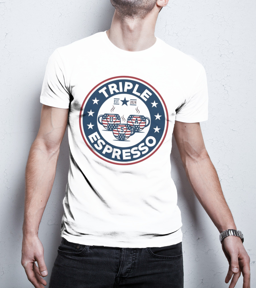 Triple Espresso USWNT American Flag Est T-Shirt