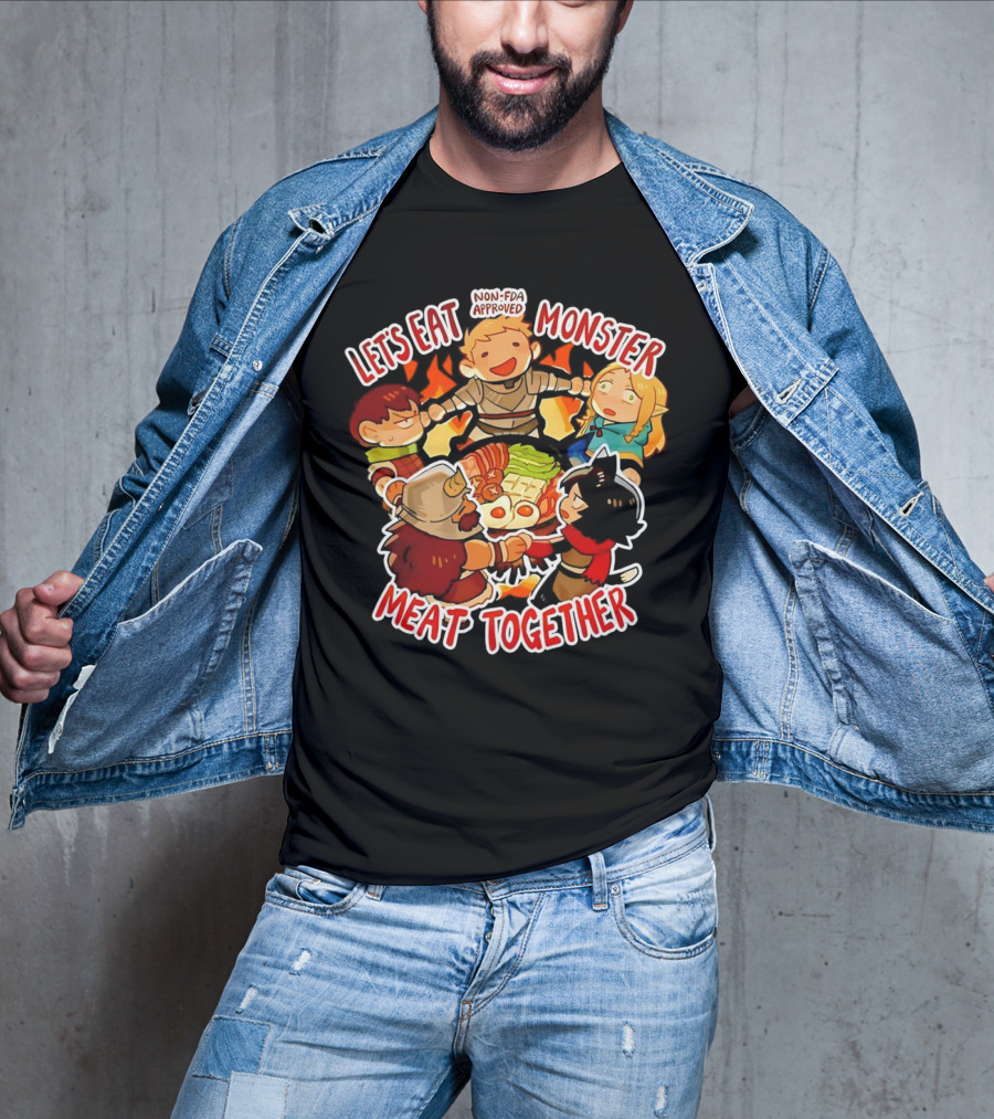 Let's Eat Monster Meat Together Non-FDA Approved Dungeon Meshi T-Shirt
