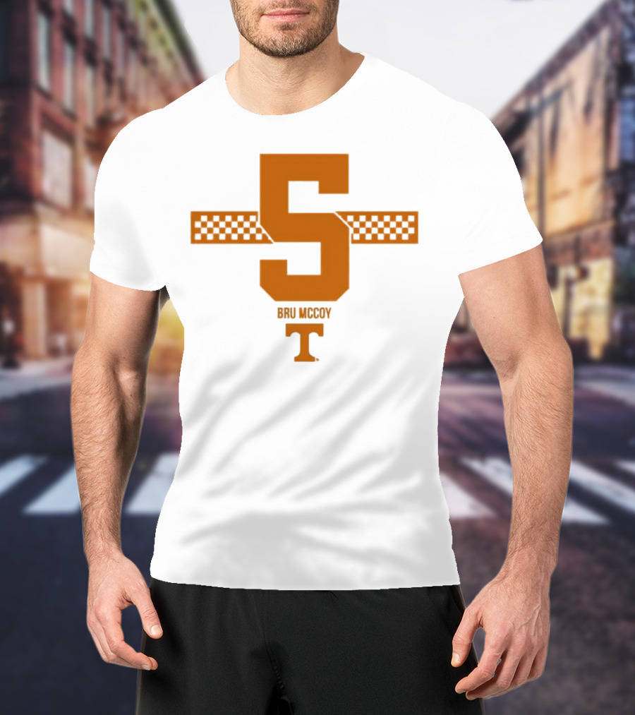 Bru McCoy 5 Stripe Tennessee Volunteers Checkerboard T T-Shirt