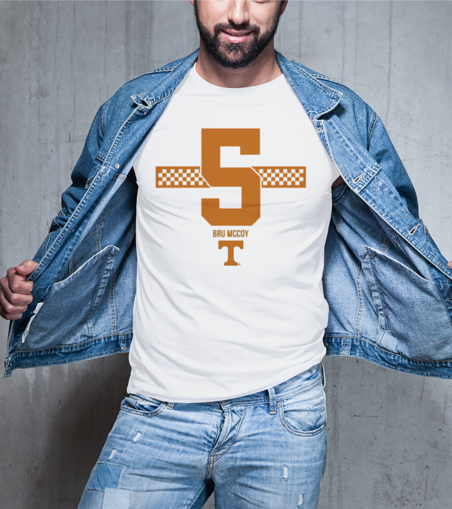 Bru McCoy 5 Stripe Tennessee Volunteers Checkerboard T T-Shirt