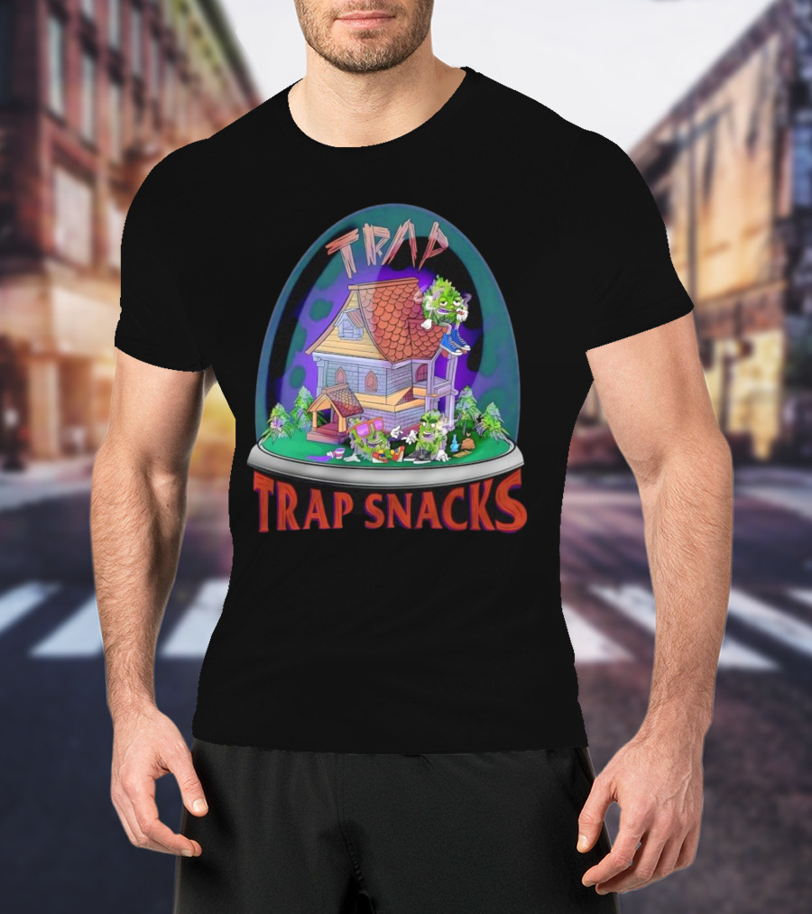 Trap Snacks Haunted House Theme Cannabis Character Dome T-Shirt