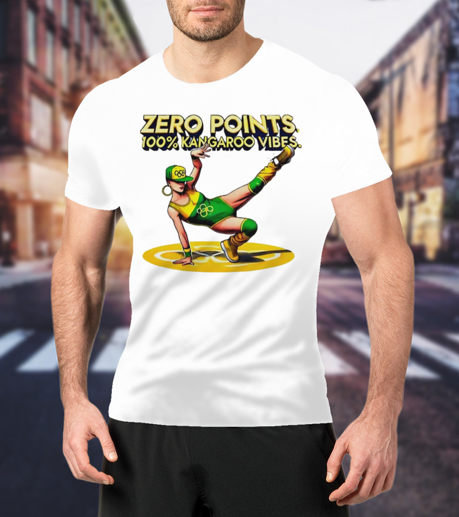 Zero Points 100% Kangaroo Vibes Breakdancing RayGun T-Shirt