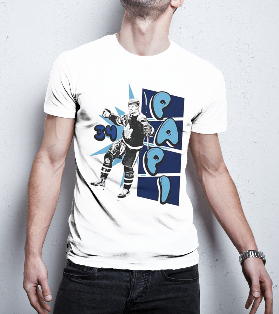 Toronto Maple Leafs Auston Matthews 34 Papi Hockey Legend T-Shirt