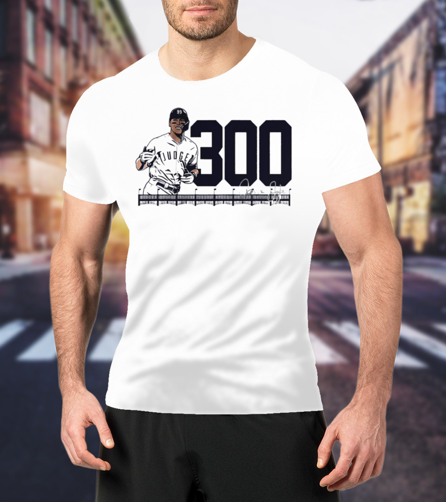 Aaron Judge 300 Career Home Runs Yankees Signature T-Shirt