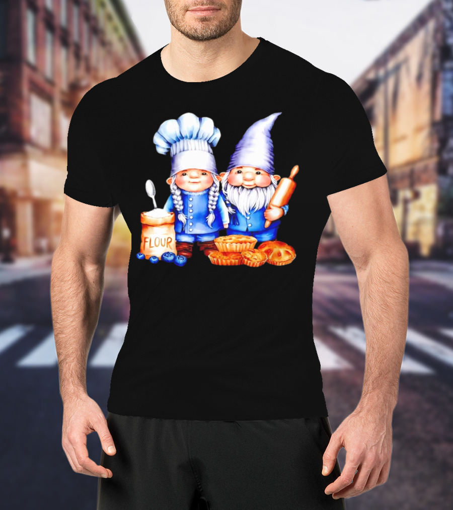 Adorable Baking Gnomes With Flour And Pastries T-Shirt