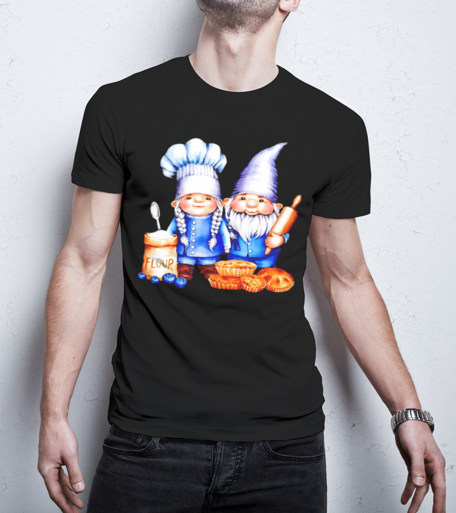 Adorable Baking Gnomes With Flour And Pastries T-Shirt