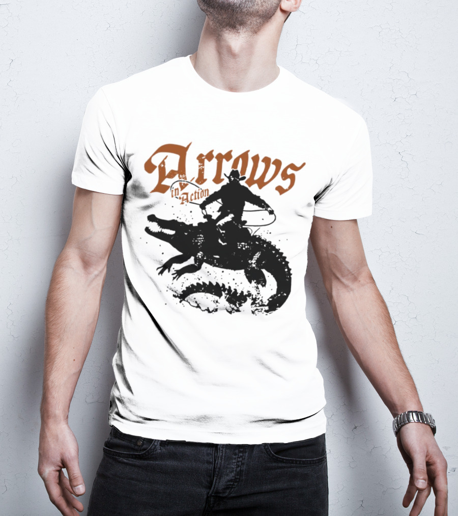 Arrows In Action Cowboy Riding Alligator T-Shirt