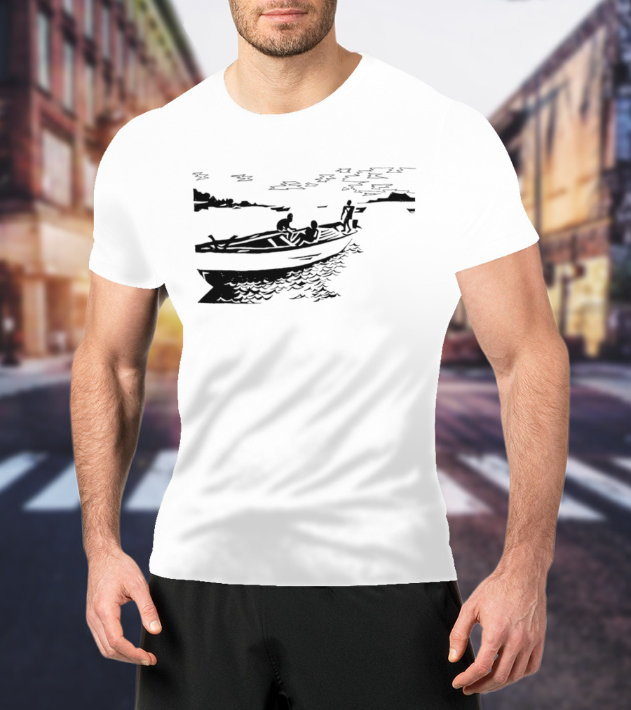Boat On Lake Malawi Silhouette Scene T-Shirt