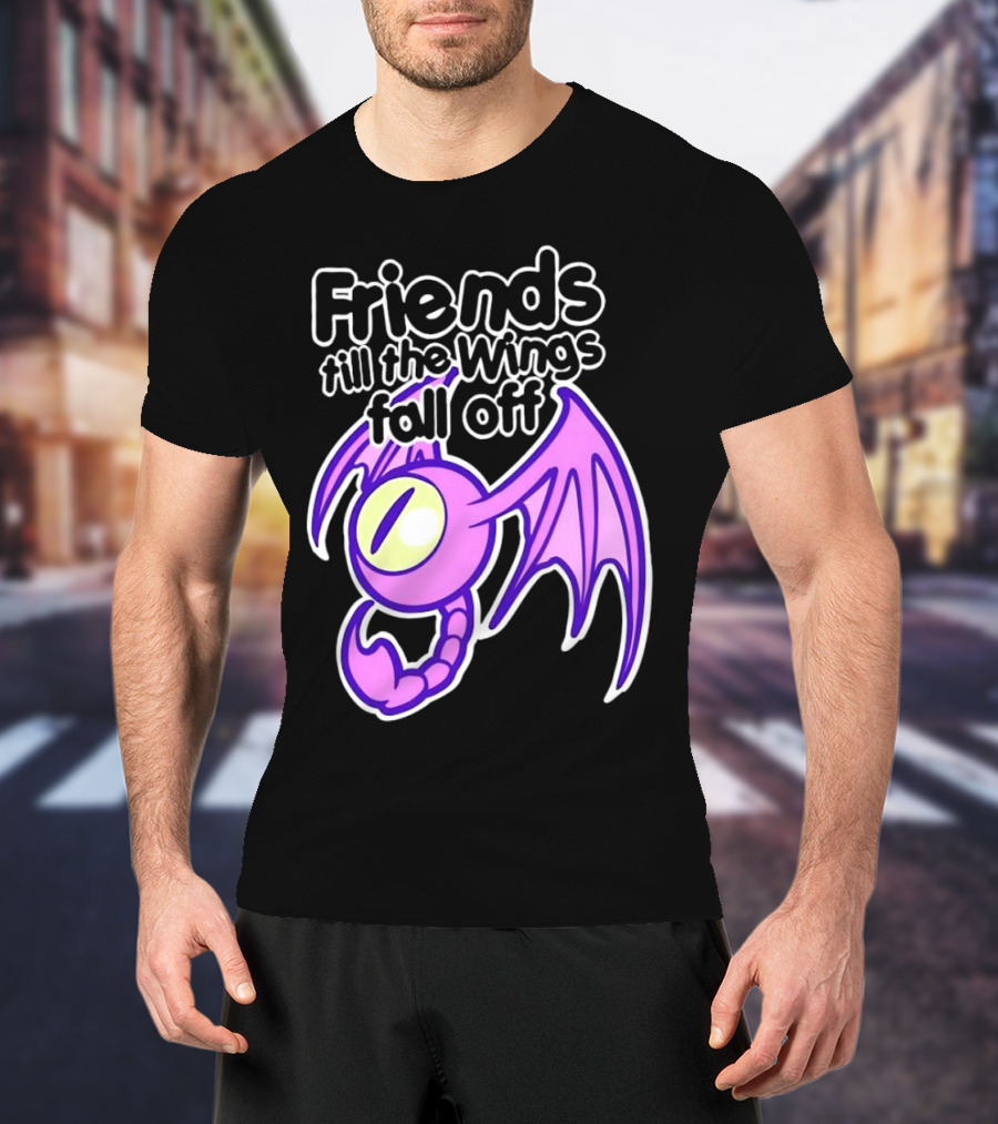 Friends Till The Wings Fall Off Purple Winged Creature T-Shirt