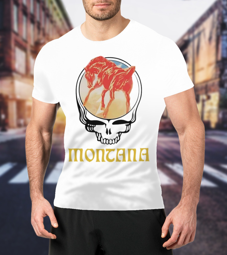 Montana Grateful Dead Skull With Horse T-Shirt
