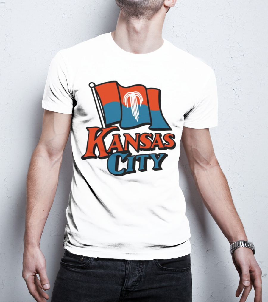 Kansas City Flag With Orange And Blue T-Shirt