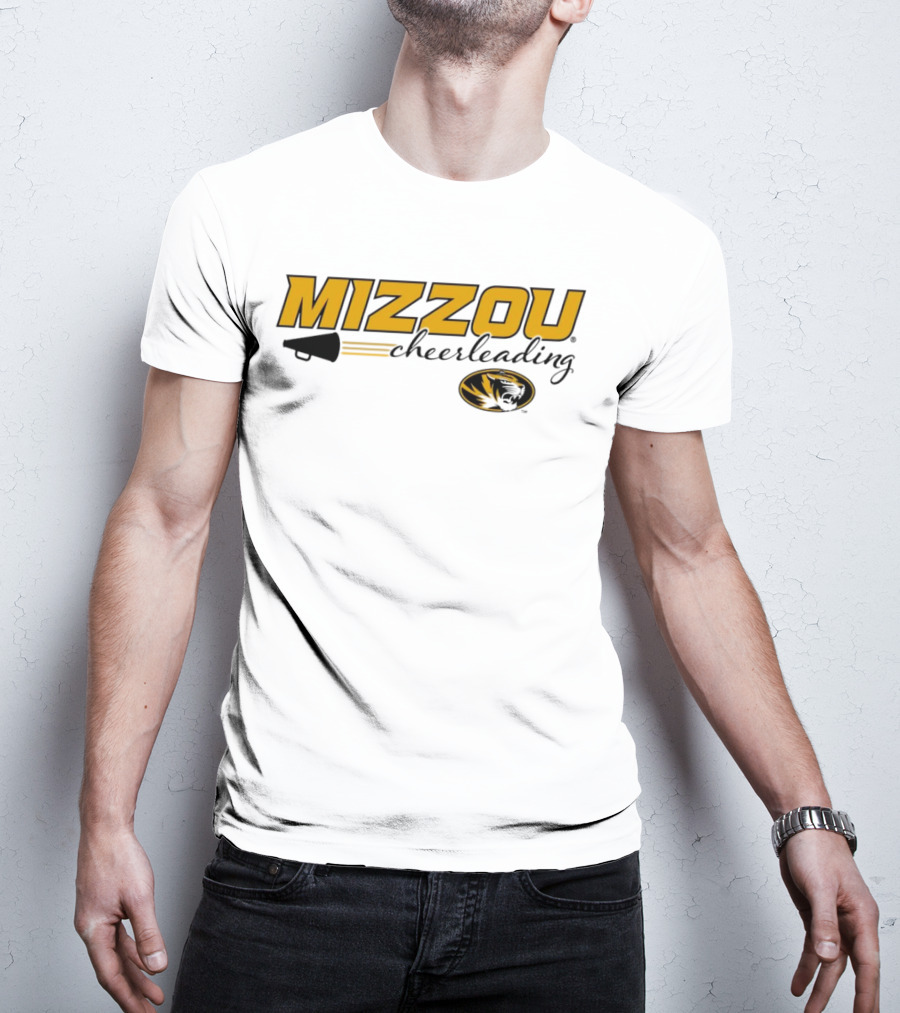 Mizzou Cheerleading Megaphone Oval Tiger Head T-Shirt