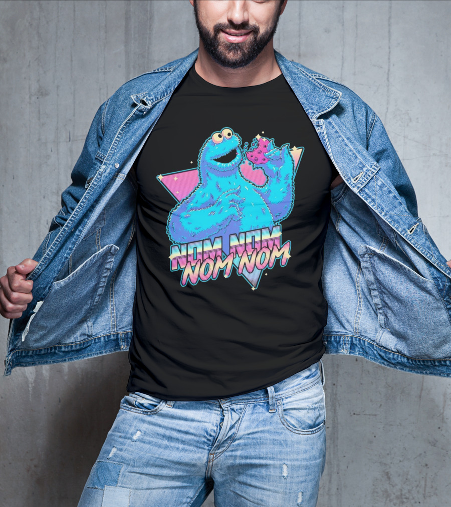 Nom Nom Nom Monster Who Loves A Cookie T-Shirt