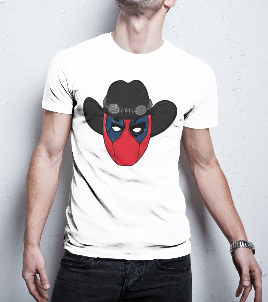 Por Favor Porfapool Deadpool Cowboy Hat Mask T-Shirt