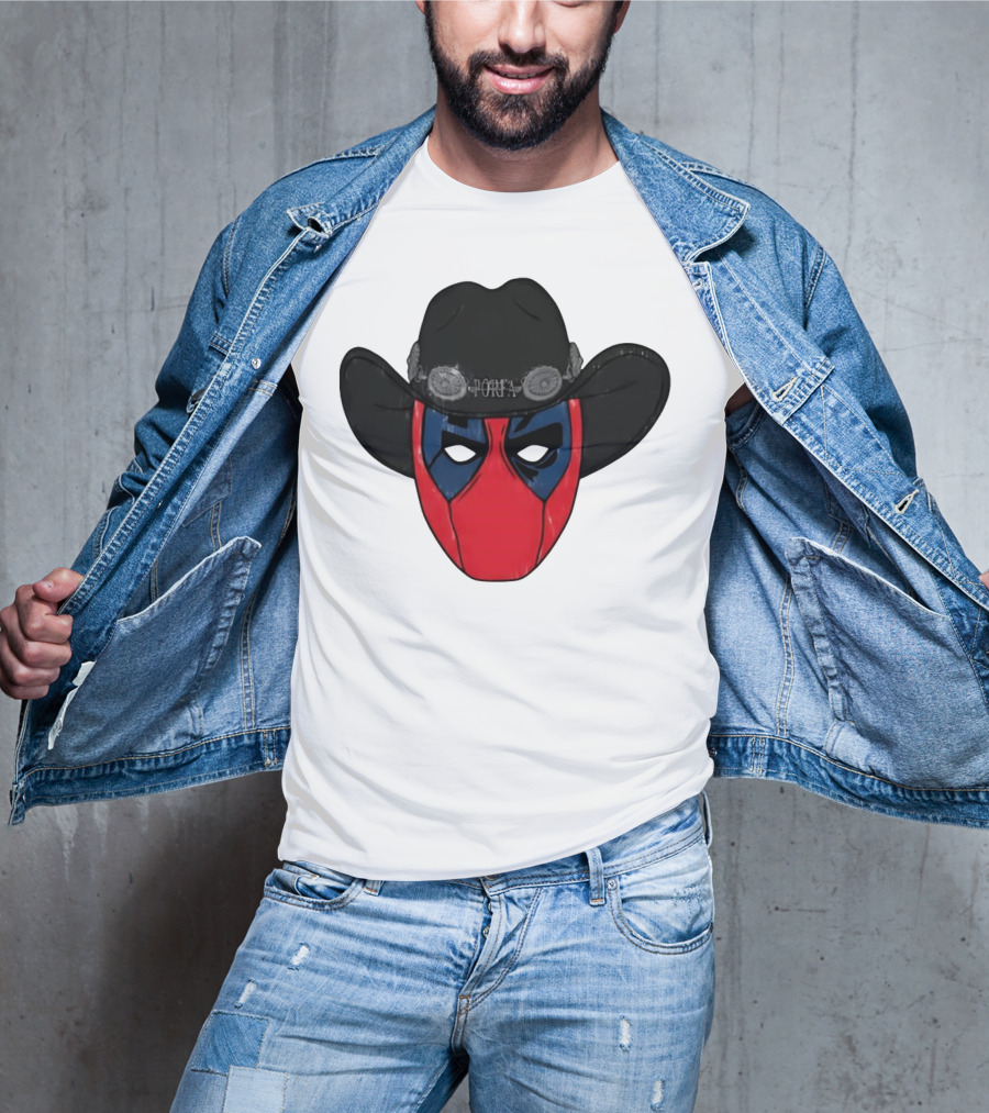 Por Favor Porfapool Deadpool Cowboy Hat Mask T-Shirt