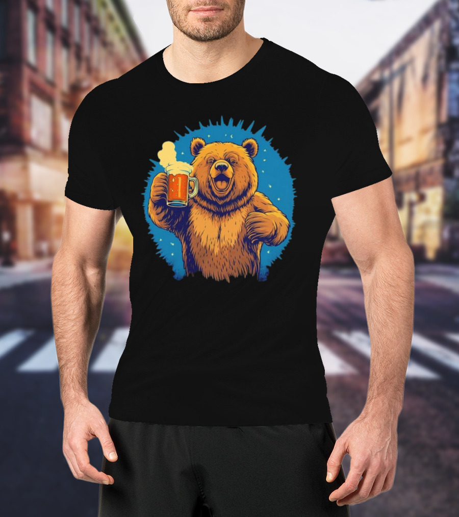 Bear Drink Beer Ging T-Shirt