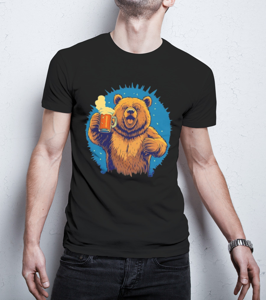 Bear Drink Beer Ging T-Shirt