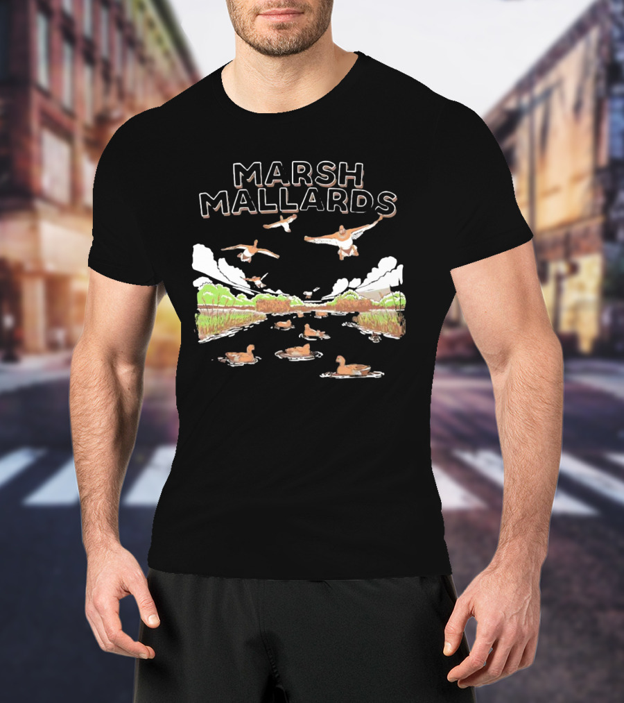 MARSH MALLARDS HUNTING DUCK SCENE JUMBO ANIMALS T-Shirt